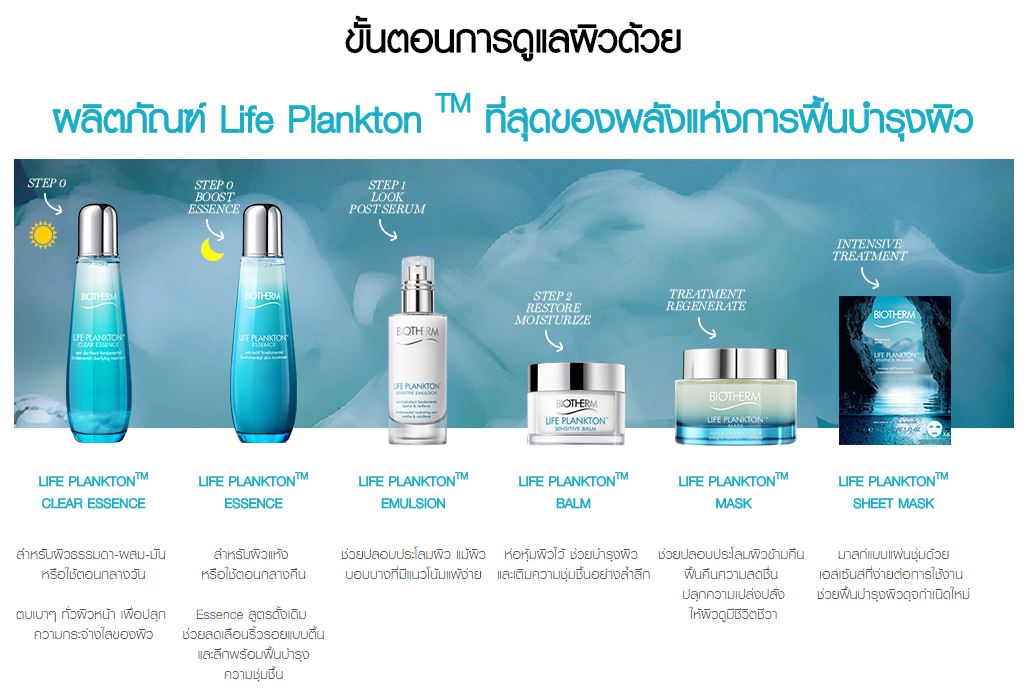 ٻҾ3 ͧԹ : BIOTHERM Life Plankton Clear Essence 125 ml. յ鹵鹺اШҧʾ鹰ҹ Life Plankton  5% + ͺҧҿ鹺اШҧ Ѵ蹴üѴǷ͹¹ͼ ǹا ͧ ͧӢͧ Ƿ