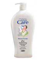 White Care Shower Cream 2X Moisturising Whitening & Firming 1200ml. ครีมอาบน้ำสูตรเข้มข้นด้วยส่วนผสมของนมแพะ ช่วยให้ผิวของคุณชุ่มชื่น ขาวเนียนและกระชับ ด้วยส่วนผสม Moisturizer ถึง 2 เท่า ฟองครีมเนียนนุ่ม ขนาดใหญ่ไซส์ยักษ์ใช้คุ้มสุดๆ นานเกื