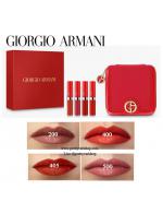 **พร้อมส่ง**Giorgio Armani Lip Maestro Lipstick Makeup Gift Set 2019 เซ็ทลิปรุ่นขายดีจากอาร์มานี่ 4 เฉดสี คลุมทุกโทน แมตต์ทุกชุด มีพร้อมกระเป๋าใบสวยสีแดง เหมาะที่จะมอบเป็นของขวัญในโอกาสพิเศษ เป็นลิปลิควิดเนื้อครีมที่ให้สีสดชัดเพื่อริมฝีปากสวยสมบูรณ์แบบทัน