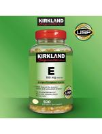 Kirkland Signature Vitamin E 400IU - 500 Softgels วิตามินอีคุณภาพสูงจากอเมริกา วิตามินอีเป็นสารต่อต้านอนุมูลอิสระขั้นเทพ ช่วยชะลอริ้วรอย เหี่ยวย่น ช่วยบำรุงผิวพรรณให้ผิวสวย ลดรอยสิว รอยดำ ผิวนุ่มชุ่มชื้น ถน่าสัมผัส ช่วยลดคลอเลสเตอรอลหรือที่เรียกกันว่า ไขม