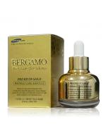 **พร้อมส่ง**Bergamo Premium Gold Wrinkle Care Ampoule 30ml. เซรั่มสูตรคาร์เวียร์ชนิดพิเศษที่มีส่วนผสมของทองคำบริสุทธิ์เข้มข้นถึง 99.9% ช่วยซ่อมแซมผิวที่หยาบกร้านให้ตึงกระชับ ช่วยลดเลือนริ้วรอย ร่องลึกให้ตื้นขึ้น คืนความอ่อนเยาว์ให้กลับสู่ผิวคุณอีกครั้ง